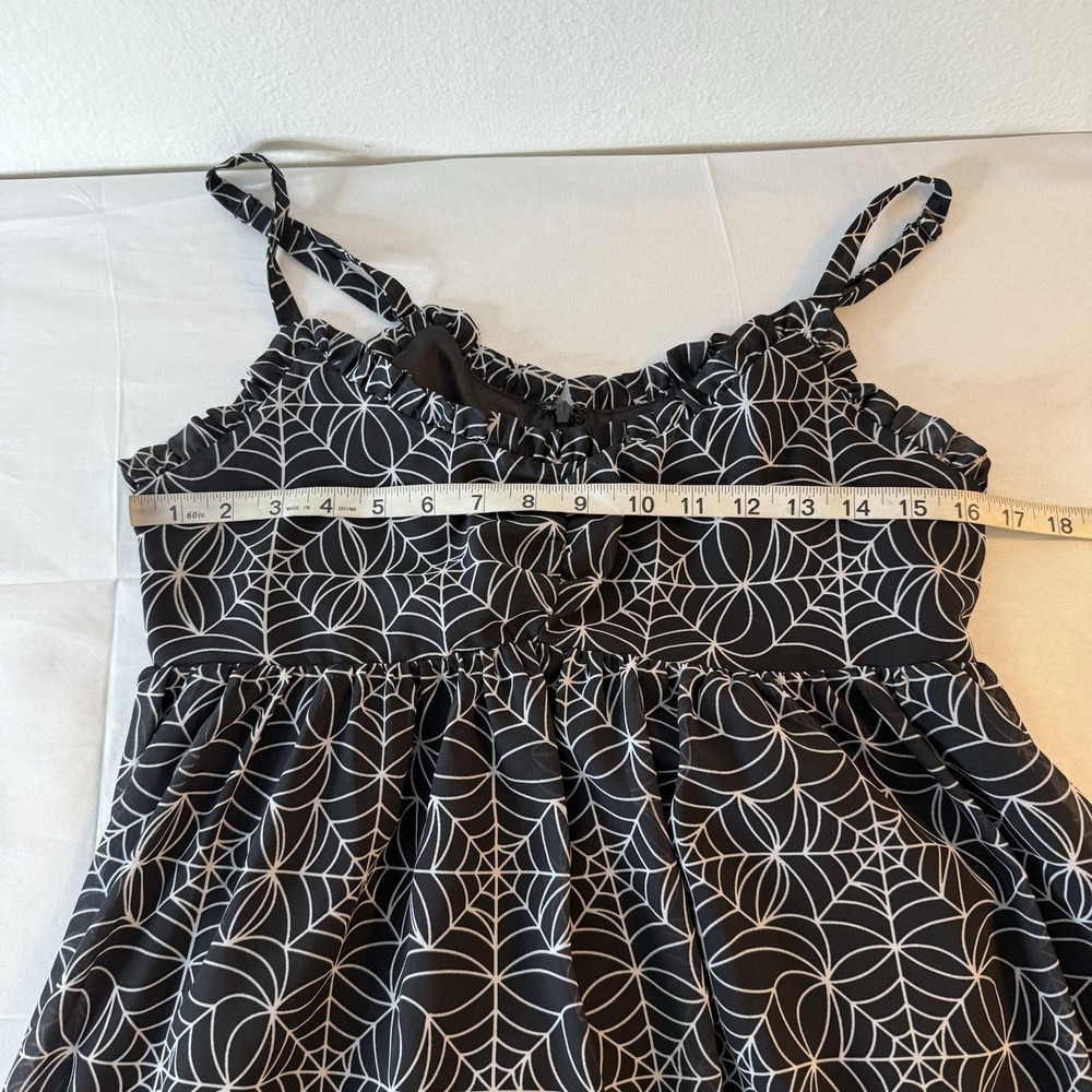 Sourpuss Spiderweb Dolly Babydoll Sleeveless Dress Women's Medium‎ Black Gothic - Picture 5 of 9